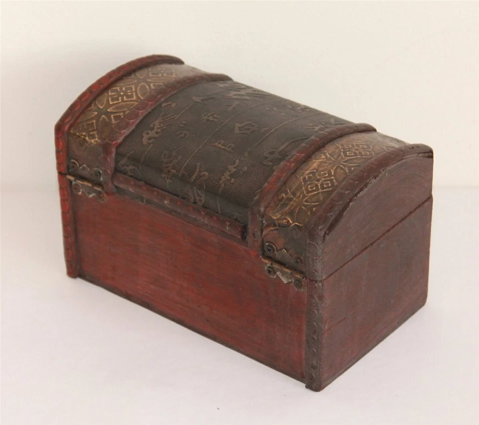 026 Kiste Box Truhe Holz Geldtruhe Schatzkiste Schatztruhe Geschenkebox Asia - Bild 3 von 4