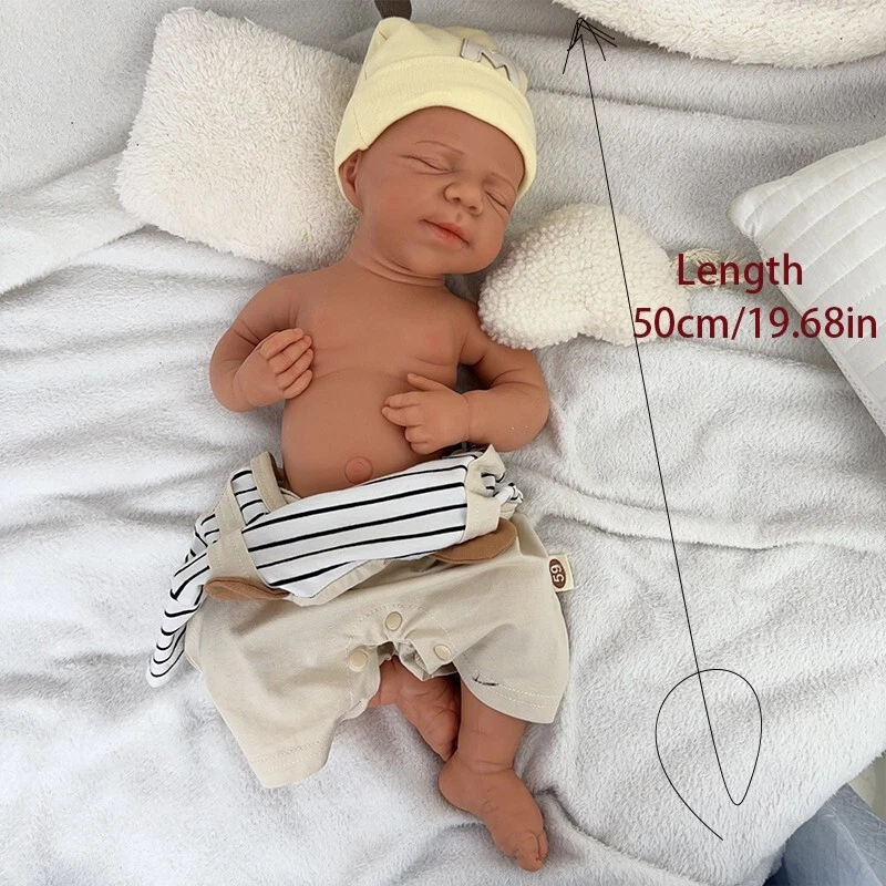 Muñeca Silicona Sólida 19.68'' Silicona Muñeca Renacida Silicona Niño Muñeca Juguetes Regalos Foto 4 de 4