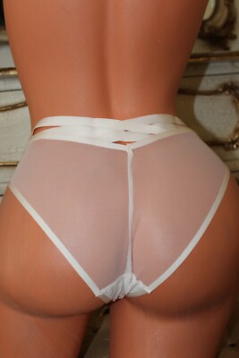 CHANTAL THOMASS Ivory Low Rise Ladies Sheer Panties Sissy  Knickers Size S