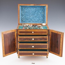 Rare James Friend Tunbridge Ware Sewing Cabinet c1815