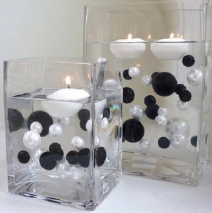 Black White Floating Water Gel Jumbo Decorative Pearls Wedding