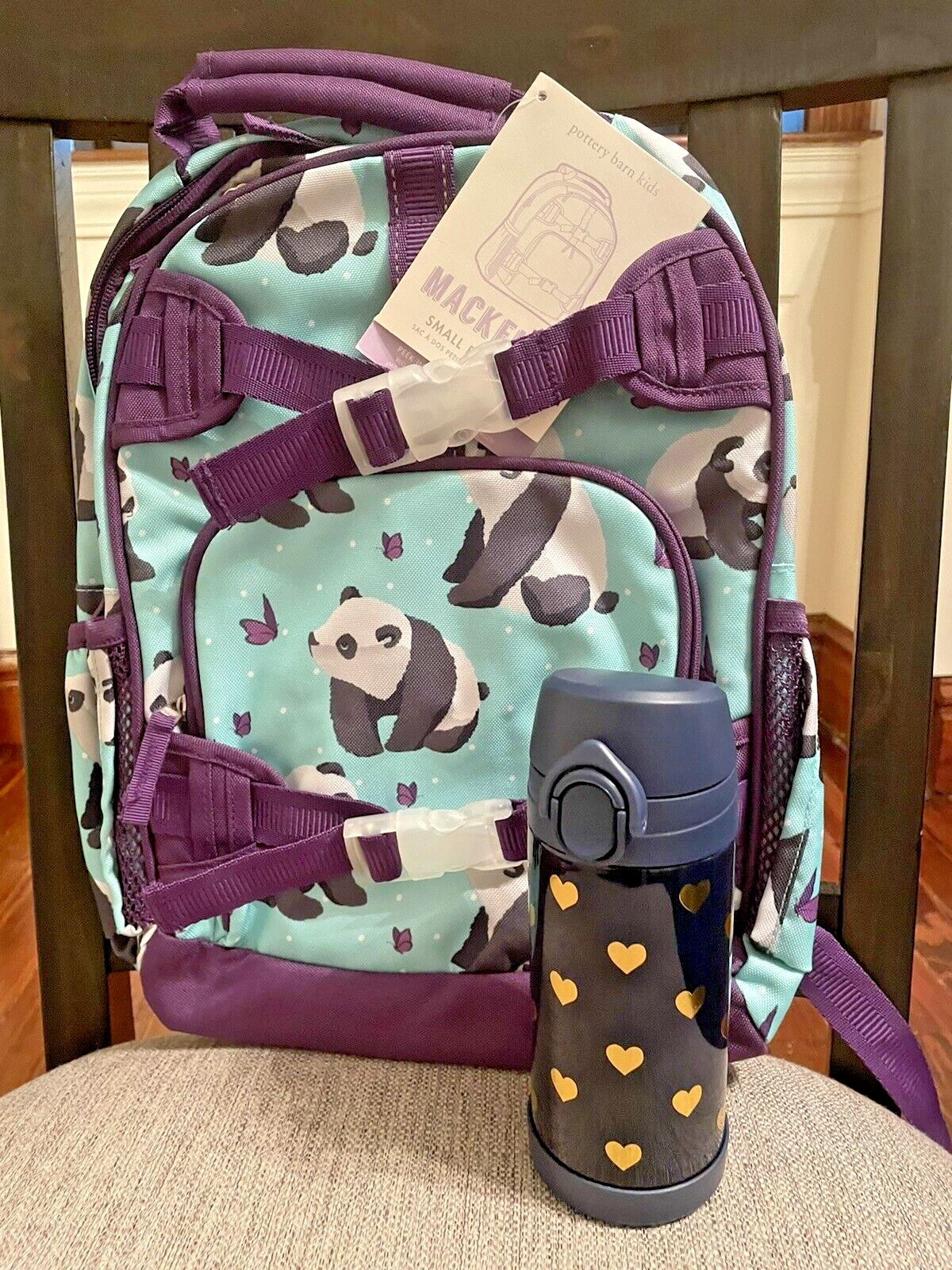 PONY Zaino Disney scuola fienile ceramica panda + bottiglia acqua panda arcobaleno VIAGGIO ? .