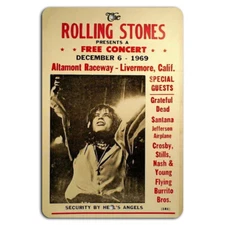 Rolling Stone December Concert Sign - 8x12 Inch Aluminum