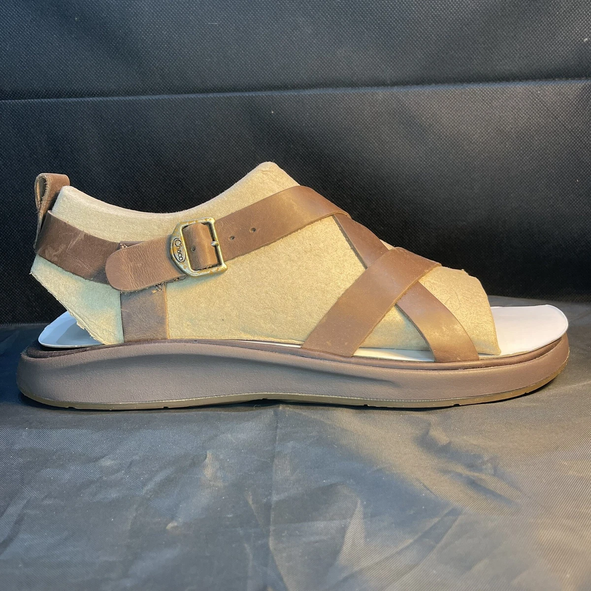 Chaco Wayfarer Otter Brown Leather Sport Sandal Men s Size 13 eBay