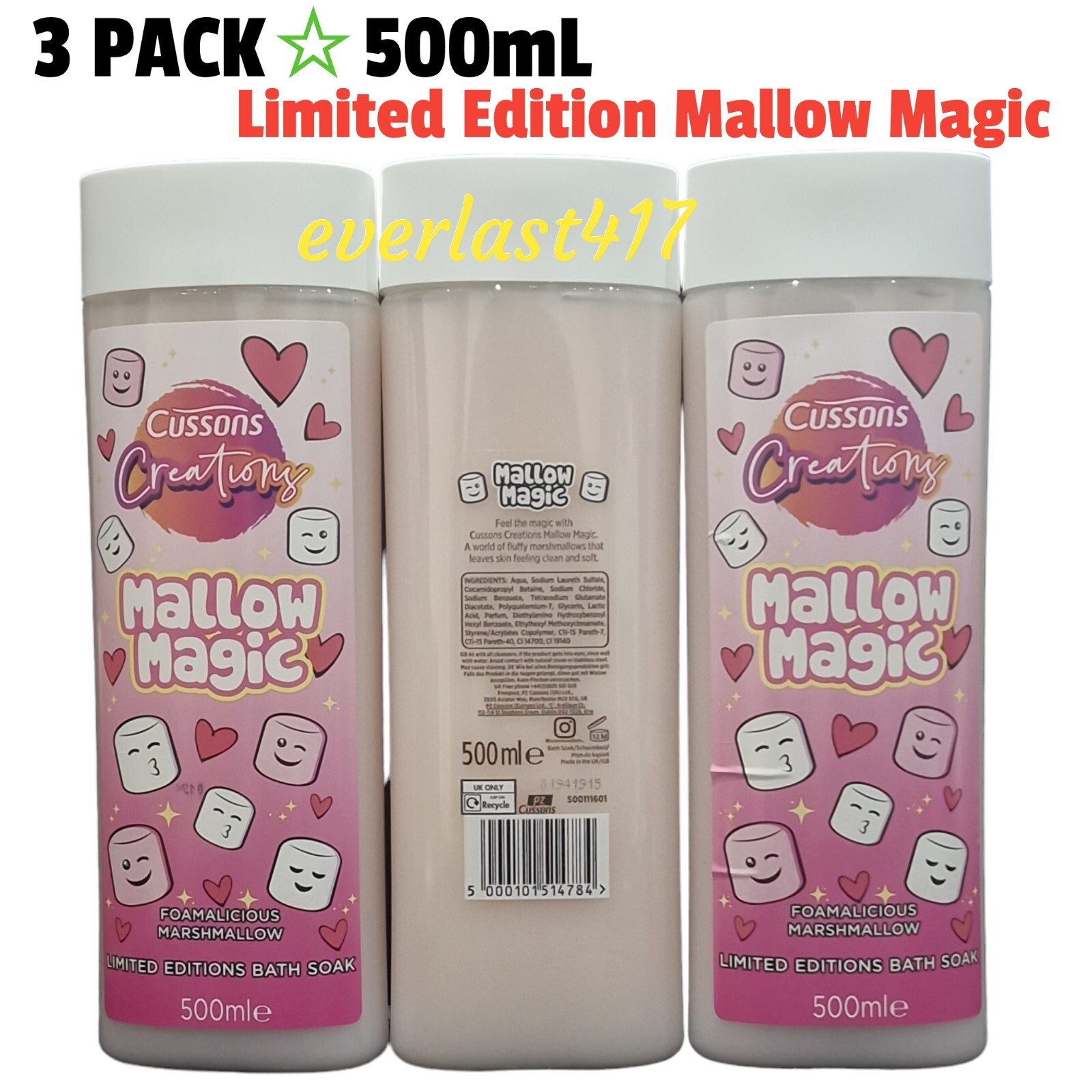 Cussons Creations Mallow Magic Bath Soak 500ml (3 Pack) – Limited Edition