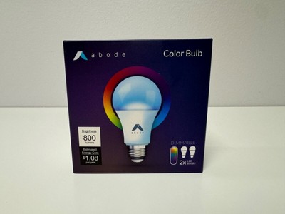 Abode Color LED Light Bulb 2 Pack- Compatible with Alexa and Hey Google