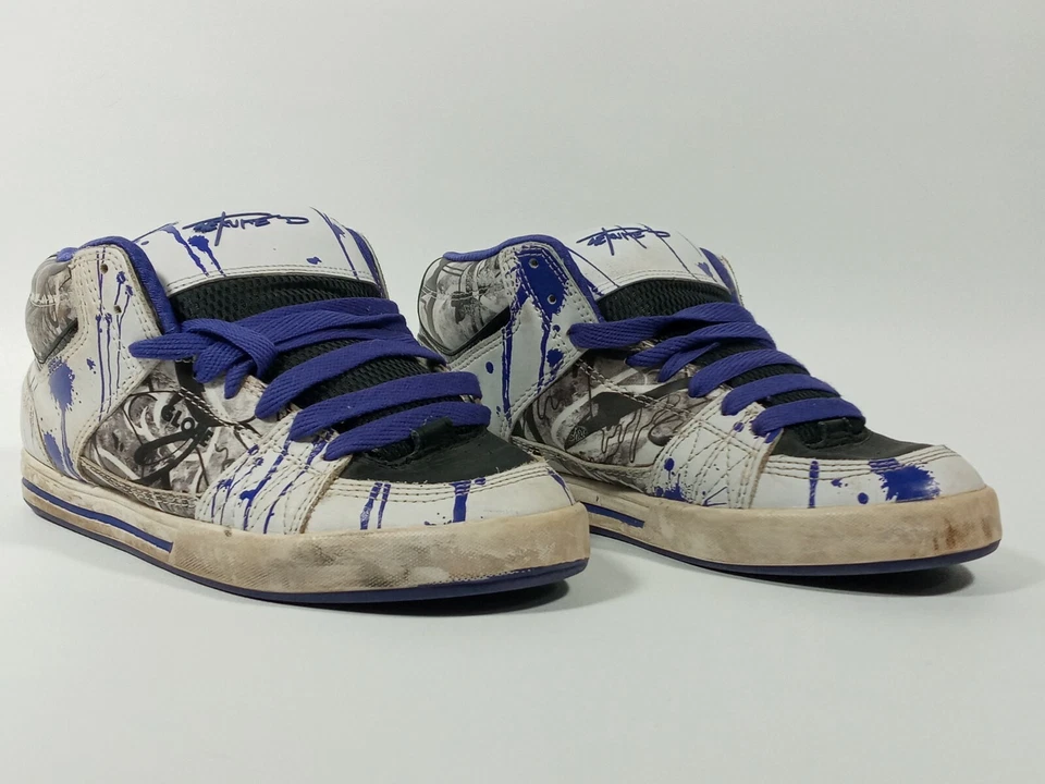 RARO Globe Australia Mace Hi Zapatos de Skate SEKURE D CON/PRP/GRA. Mujer Talla 10 Bueno Foto 2 de 4