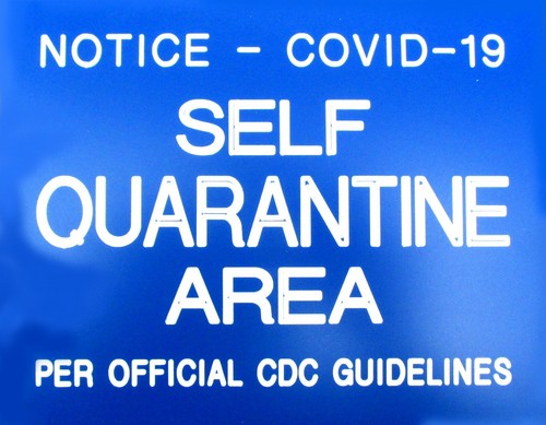 CDC Virus Guidelines Rigid Sign, SELF QUARANTINE AREA - FreeShip 6"x8" Plastic - Picture 1 of 4