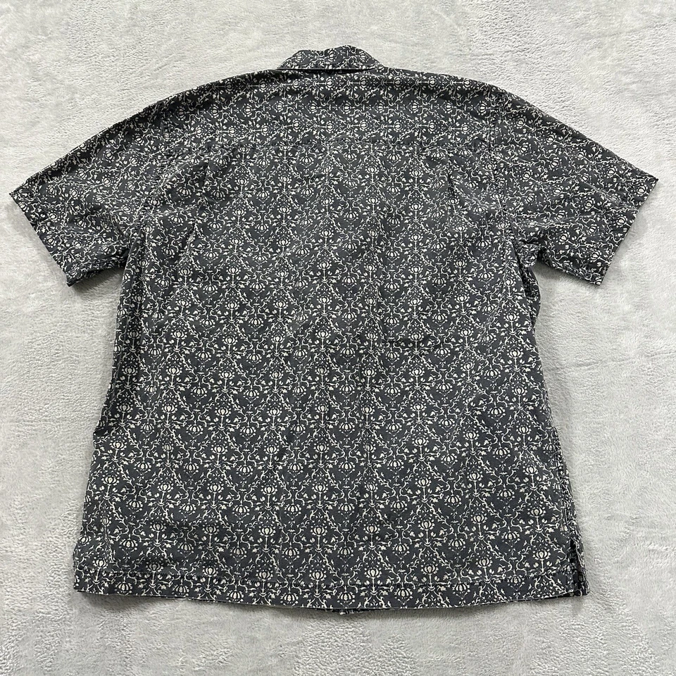 Vintage Structure Button Shirt Men Medium Surf Tropical Short Sleeve Multi Black - Image 3 of 4