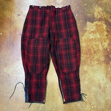 True Vintage 1940s 50s Woolrich Thermal Pants 34x27 Timber Lumberjack Plaid USA