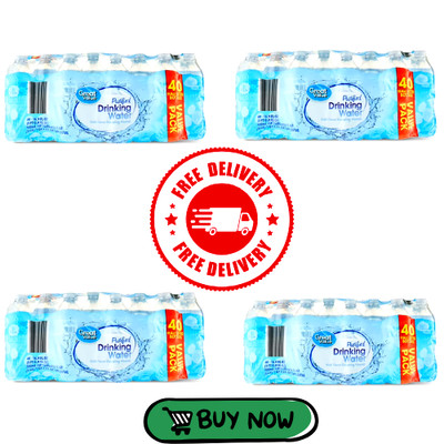 NEW (4 pack) 16.9 Fl. Oz., Great Value Purified Drinking Water, 40 Count
