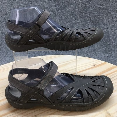 J Sport by Jambu Sandals Womens 9 M Poppy Sport Strappy Gray Leather Comfort Low