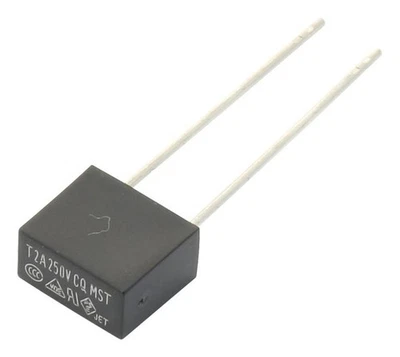 MULTICOMP PRO Fuse, Radial Leaded PCB Mount, 2A, 250V AC, Slow Blow - MST 2A 250V