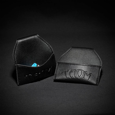 Taom Black Leather Embroidered Emblem Chalk Bag