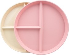 2Pack Portion Control Plate, 9 Inch Round Divided Plates for Dinner, 3