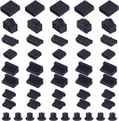 USB Port Cover, 50 Pcs 7 Types Silicone USB C Port Dust Plugs Caps for USB C, US