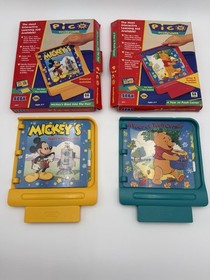 Set of 2 Sega Pico Game Cartridges 1994 Mickey and Pooh Disney  In Boxes