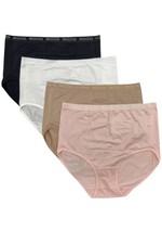 Breezies Women's 4-Pack Nylon Microfiber Full Brief Panty Basic Sz-Med. A287799