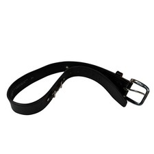 Tory Burch Black English Bridle Leather Belt Size 28 Solid Brass Buckle