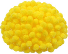300 St&uuml;ck 10 mm Gelb Pompons zum Basteln Klein Pom Poms | B&auml;lle Kunst Bommel f&uuml;r
