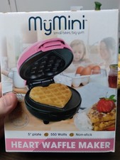 MyMini Pink Heart Waffle Maker Sealed Brand N...