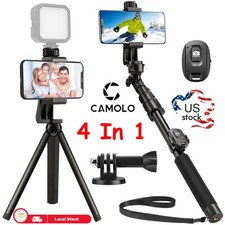 54" Selfie Stick Tripod Remote Stand Phone Holder For Extendable GoPro Head Set