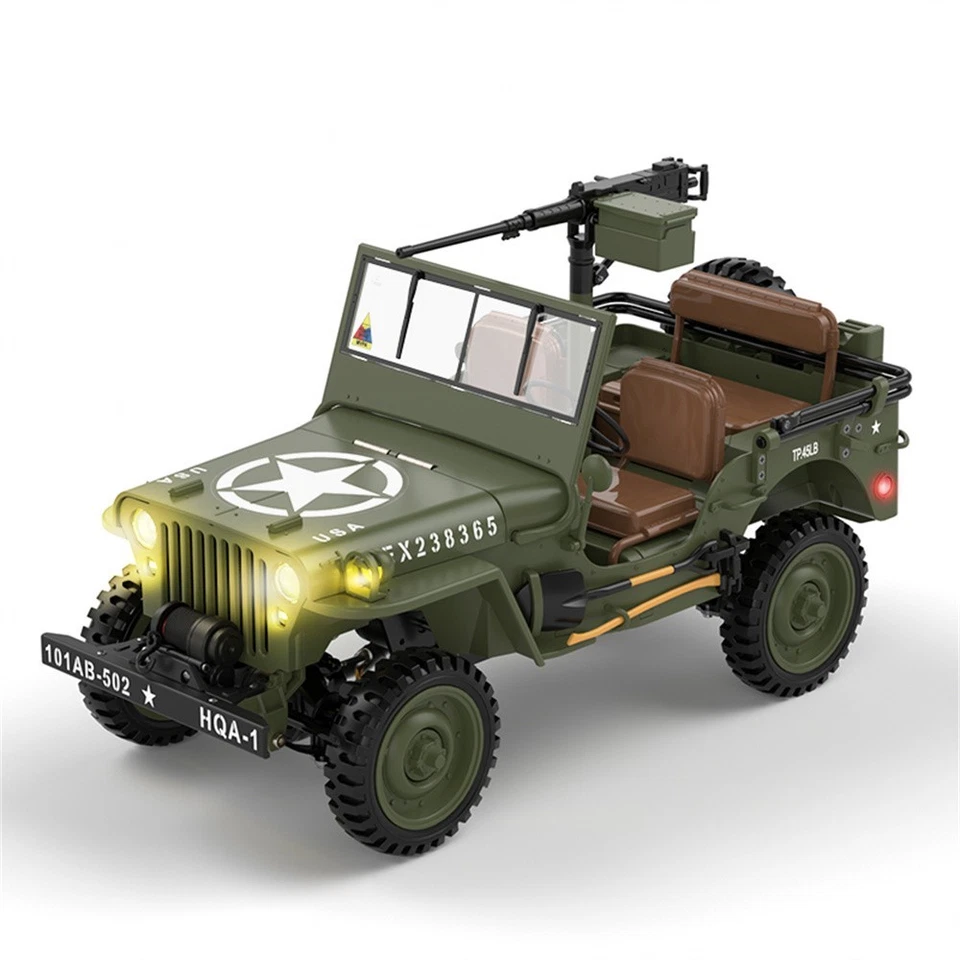 HG4-58 RTR 1/14 4WD RC Car Willys Military Truck for Jeep Off-Road Climbing Winc - Image 3 of 4
