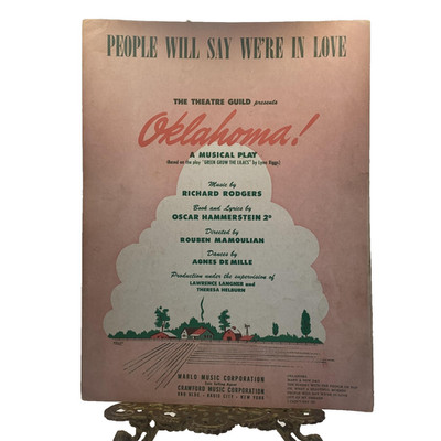 Vintage Marlo People Will Say We're In Love Oklahoma Piano Sheet Music 1943