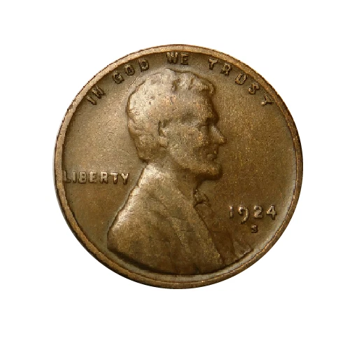 1924-S Lincoln Wheat Penny Cent - G/VG Good or Better Very Nice