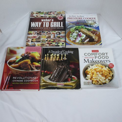 #ad Lot of 5 Cookbooks Weber Grill Pressure Cooker Chinese Comfort Food Baking $24.99