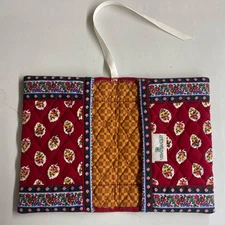 Vera Bradley RED LEAF VINTAGE Quilted Book Bible Cover Small 7”x 5” Rare Pattern