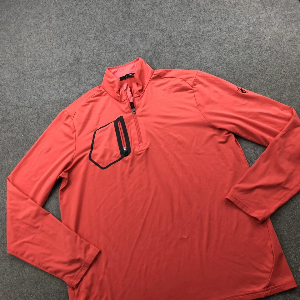 RLX Ralph Lauren Pullover Mens XL Orange Quarter Zip Golf Performance Stretch - Image 2 of 4