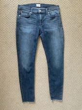 Women’s HUDSON Krista Super Skinny Ankle Raw Hem Jeans, 27, EUC