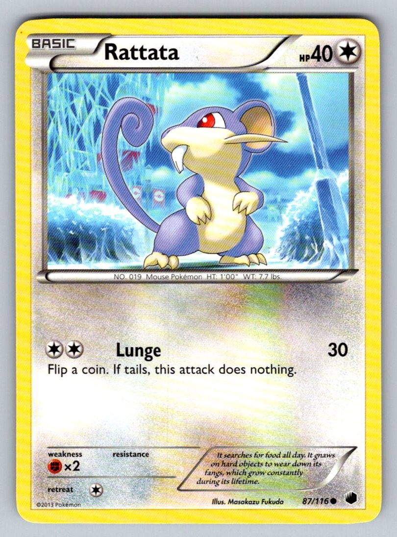 RATTATA 87/116 C PLASMA FREEZE POKEMON LIGHTLY PLAYED RATTATA