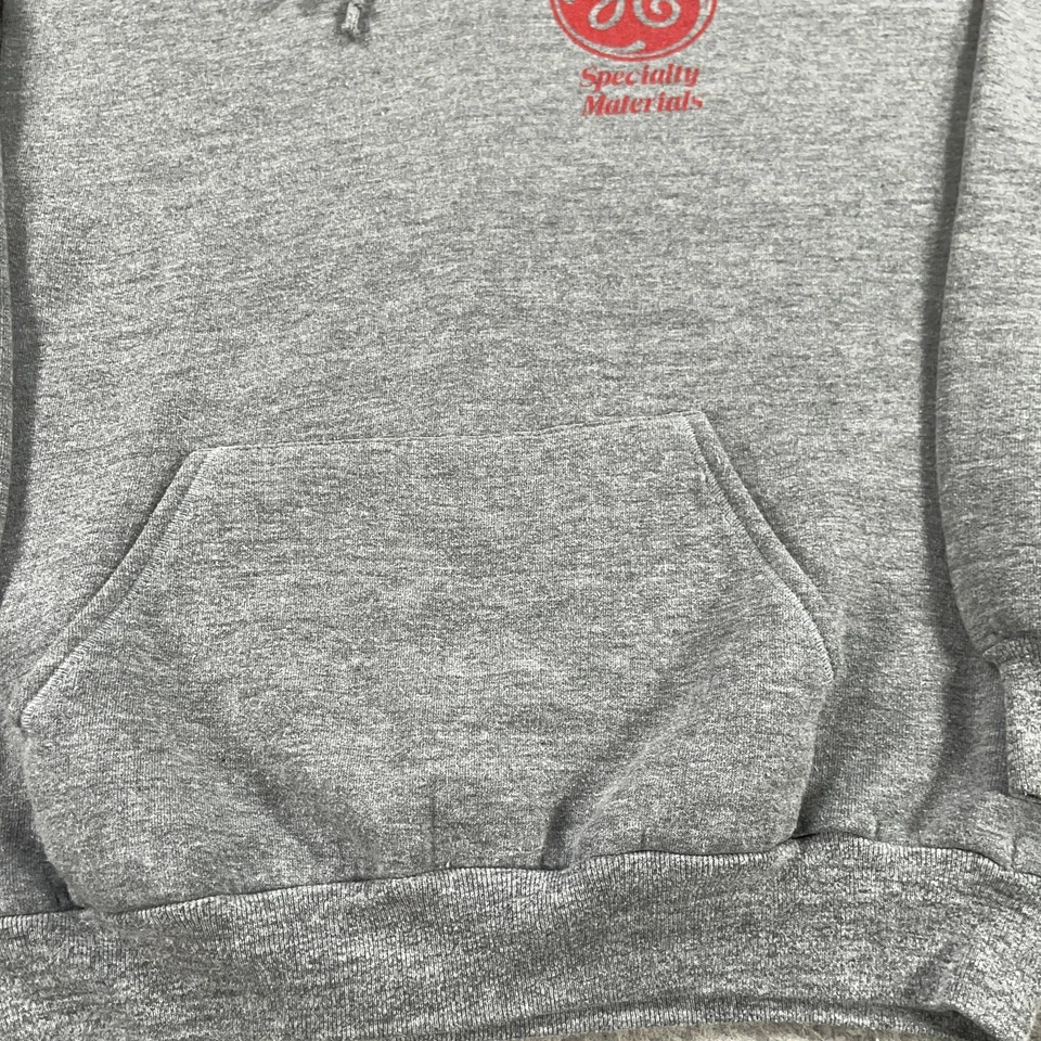 Vintage GE Hoodie Mens Large L Gray USA Pullover 90s Jerzees Russell Athletic - Image 4 of 4