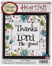Design Works Crafts Give Thanks Counted Cross Stitch Kit Multicolor 14 count