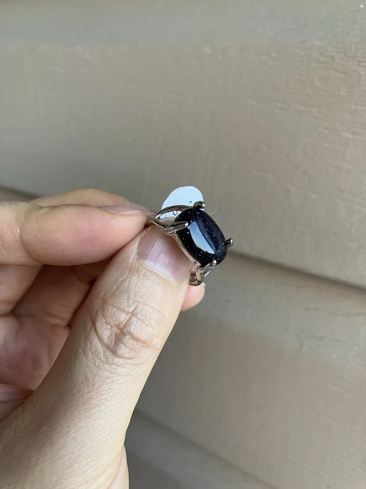 NEW glittering midnight blue goldstone ring 6 - Изображение 2 из 3