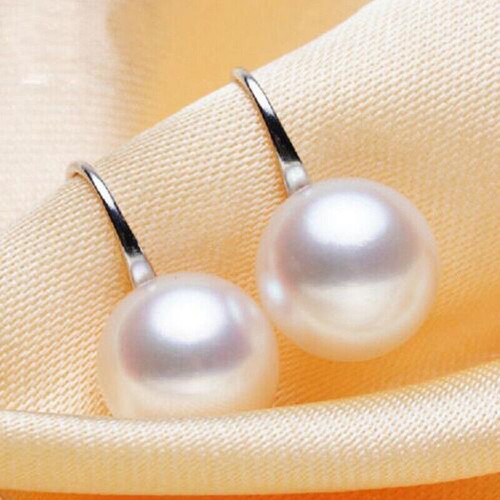 Ear Rhinestone Stud Crystal Silver White Lady Earring Elegant Women Pair Pearl 1