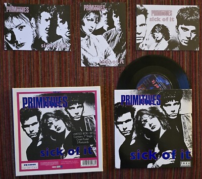PRIMITIVES SICK OF IT LIM EDN UK BOX SET SINGLE + 3 POSTCARDS + POSTER, MINT