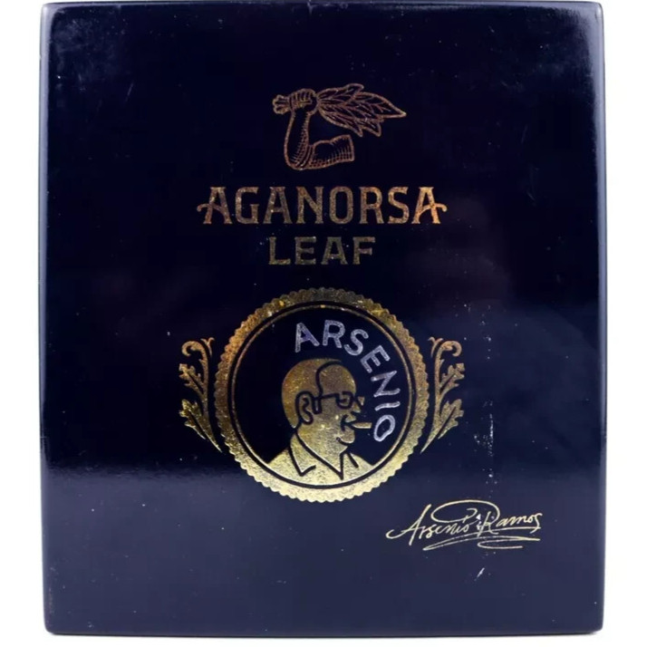 Aganorsa Leaf Arsenio Corona Empty Wood Cigar Box 7.25" x 6.5" x 1.75"