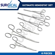 Ultimate Hemostat Set 8", 6.25", & 5", 6 Piece Ideal for Hobby Tools, Electronic