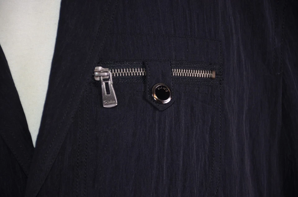 Chaqueta Blu Martini Para Hombre Talla 48 Larga Negra Abotonada Informal Hipster Genial Fiesta Foto 4 de 4