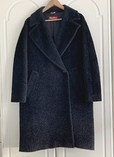 Max Mara Studio Black  Alpaca Front - Virgin Wool Back - Coat Size Oversized 12