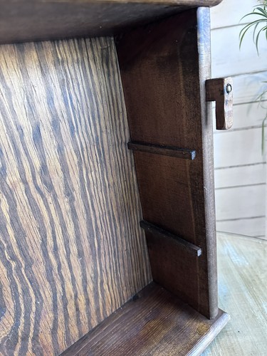 Vtg NICE 19”x12” Holly Hobbie Handmade Carved Wood Wall Shelf Cabinet Spice Rack - Picture 15 of 18