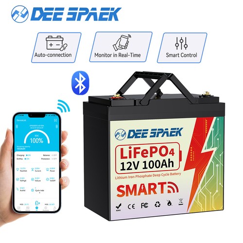 Batería de litio 12V 24V 100Ah 200Ah 300Ah LiFePO4 BMS Bluetooth batería solar RV - Imagen 19 de 87