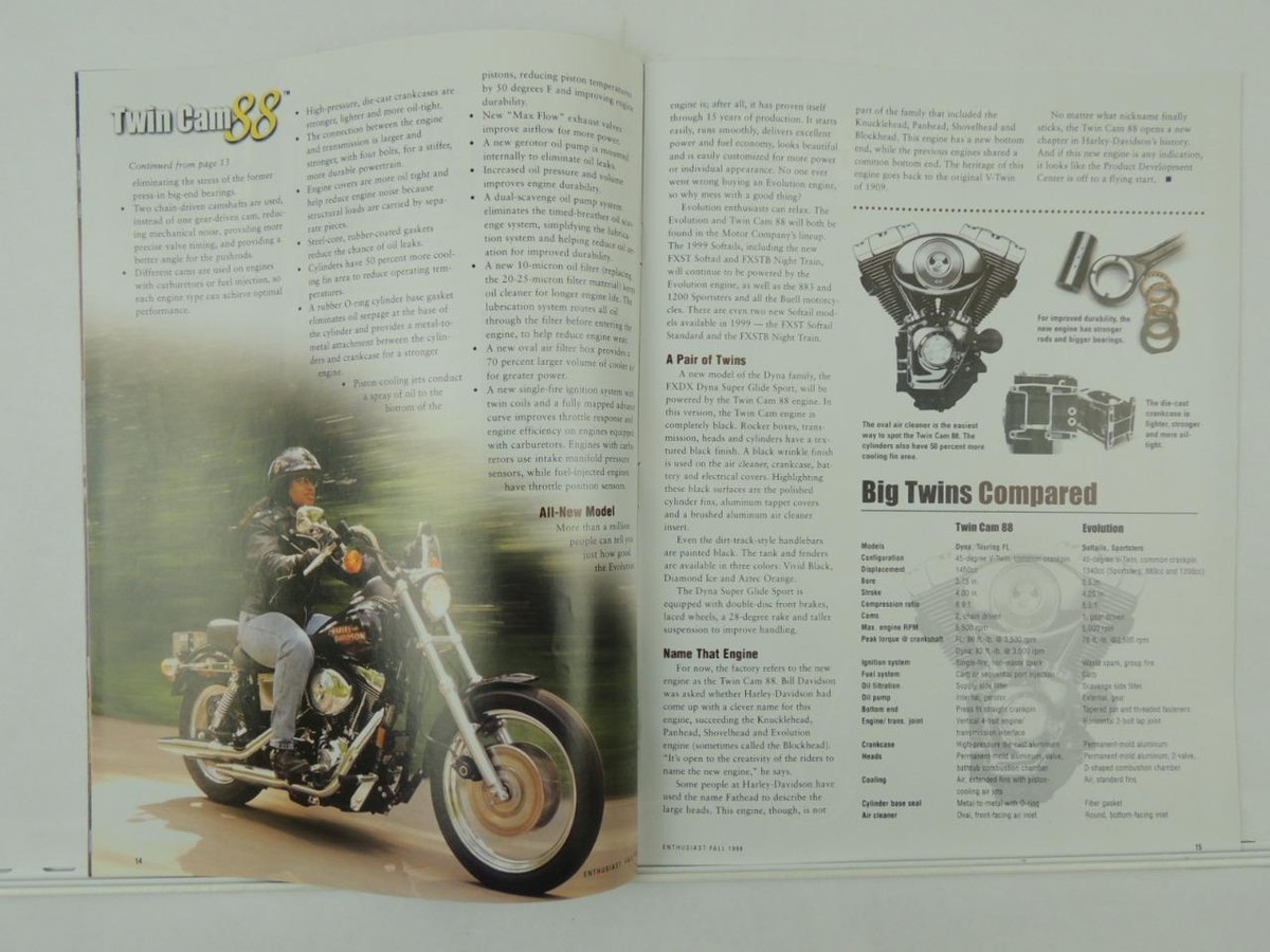 Fall 1998 Enthusiast Magazine Harley-Davidson Big Twins Motorcycle
