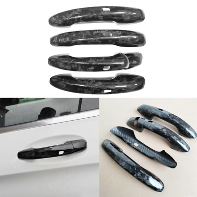 Forged Carbon Fiber Door Handle Cover Trim Fit For Benz C E S Class AMG GT GLA