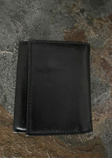 Dark Brown Men Genuine Leather Trifold Wallet with RFID Protection