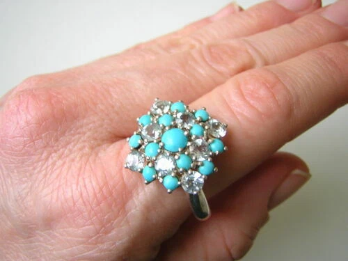 Anelli antichi in argento con pietra principale topazio