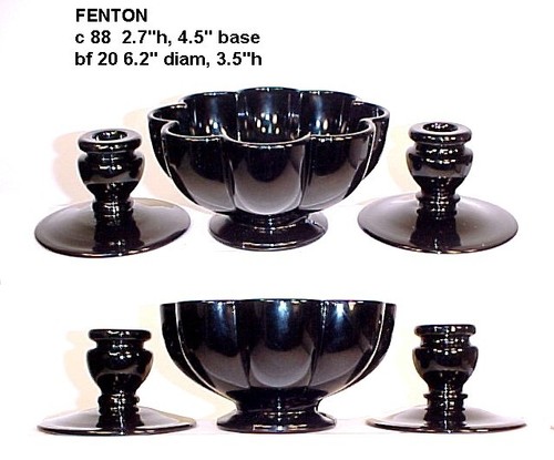 Vintage Console Set Fenton Candle Holders Melon Bowl Centerpiece 1930 c088 bf020 - Picture 13 of 14